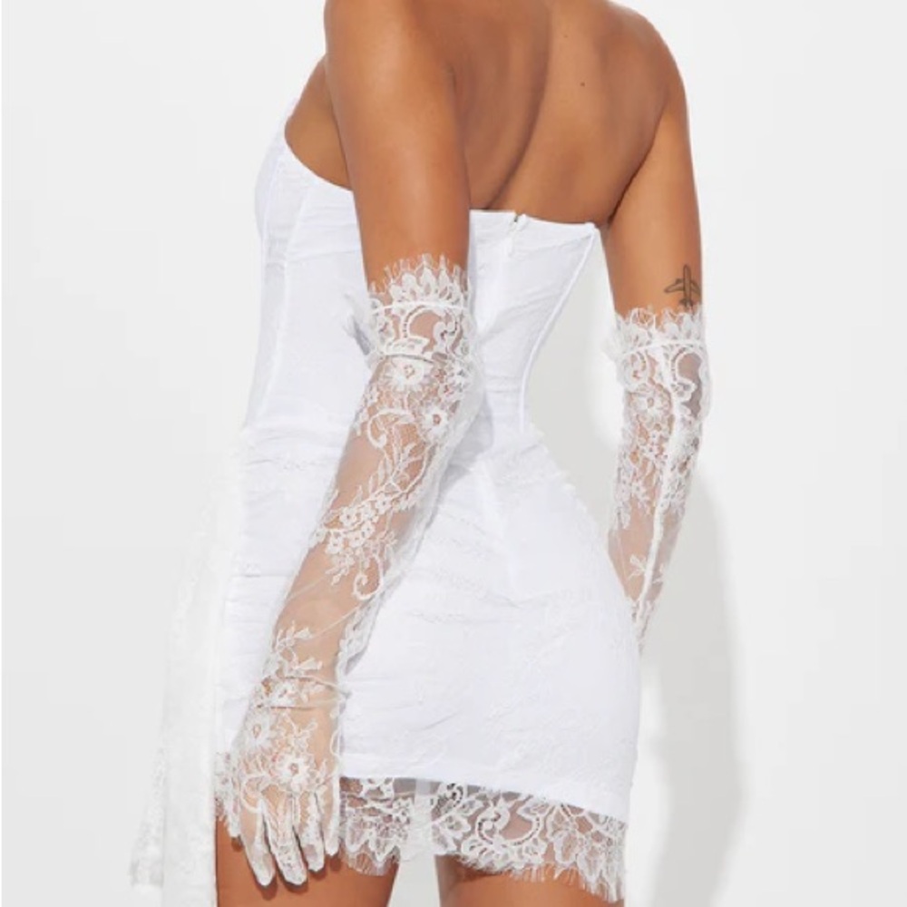Fashion Nova White Lace Mini Dress